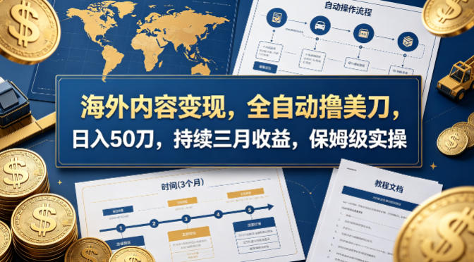 海外内容变现，全自动撸美刀，日入50刀，持续三月收益，保姆级实操【揭秘】-优优云创网