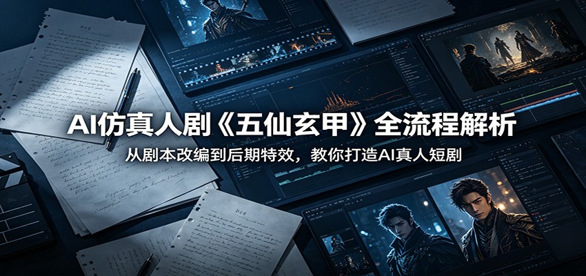 AI仿真人剧《五仙玄甲》全流程解析：从剧本改编到后期特效，教你打造AI真人短剧-优优云创网