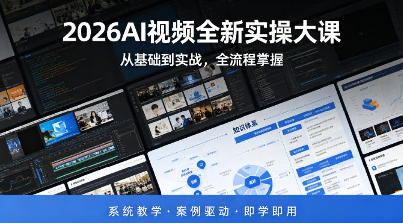 2026AI视频全新实操大课，从基础到实战，全流程掌握，系统教学·案例驱动·即学即用-优优云创网