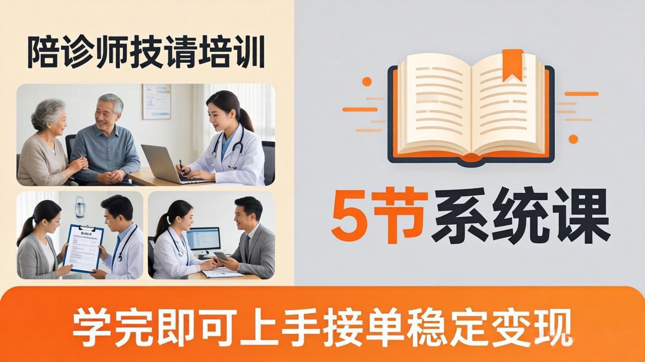 想做陪诊师不知从何下手？5节系统课教你掌握核心技能，学完即可上手接单稳定变现-优优云创网