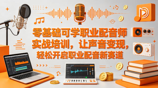 零基础可学职业配音师实战培训，让声音变现，轻松开启职业配音新赛道-优优云创网