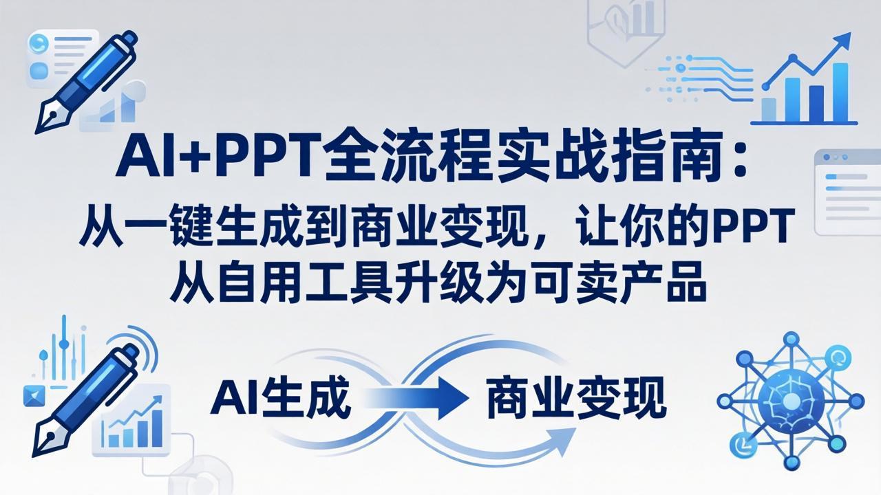 AI+PPT全流程实战指南-更新4月21：从一键生成到商业变现，让你的PPT从自用工具升级为可卖产品-优优云创网