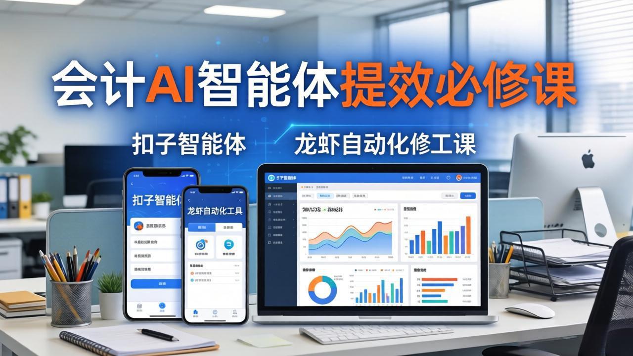 财务会计AI智能体提效必修课：扣子智能体+龙虾自动化+报表分析，一站式提升财务工作效率-优优云创网