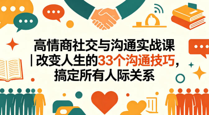 高情商社交与沟通实战课｜改变人生的33个沟通技巧，搞定所有人际关系-优优云创网