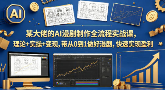 某大佬的AI漫剧制作全流程实战课，理论+实操+变现，带从0到1做好漫剧，快速实现盈利-优优云创网