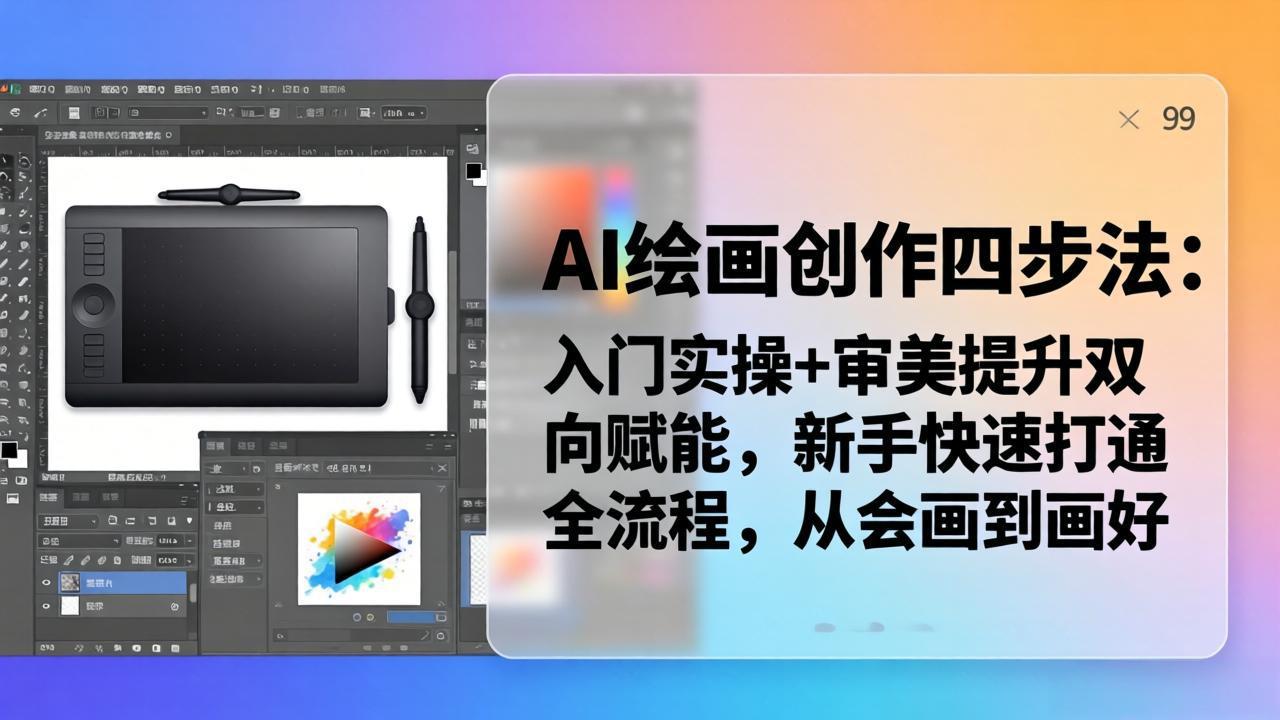 AI绘画创作四步法：入门实操+审美提升双向赋能，新手快速打通全流程，从会画到画好-优优云创网