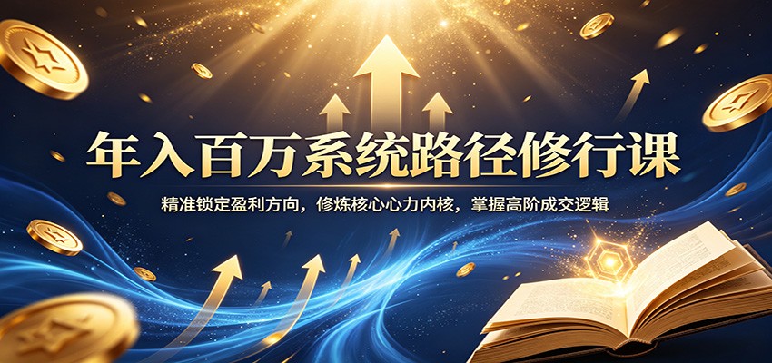 年入百万系统路径修行课：精准锁定盈利方向，修炼核心心力内核，掌握高阶成交逻辑-优优云创网