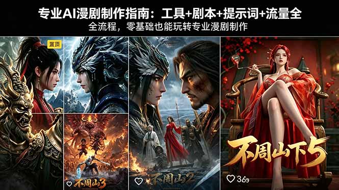 专业AI漫剧制作指南：工具+剧本+提示词+流量全流程，零基础也能玩转专业漫剧制作-优优云创网