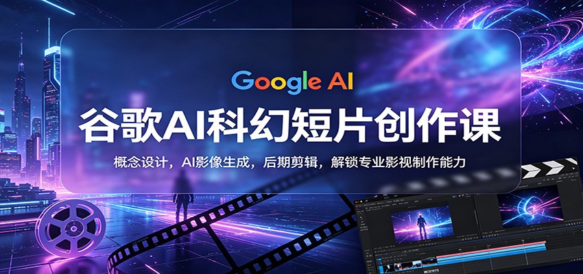 谷歌AI科幻短片创作课：概念设计，AI影像生成，后期剪辑，解锁专业影视制作能力-优优云创网