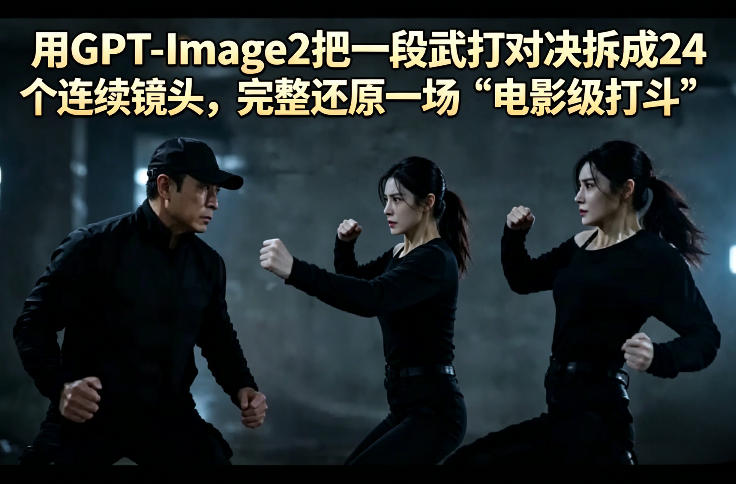 用GPT-Image2把一段武打对决拆成24个连续镜头，完整还原一场“电影级打斗”-优优云创网