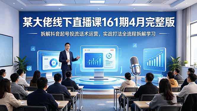 某大佬线下直播课161期4月完整版，拆解抖音起号投流话术运营，实战打法全流程拆解学习-优优云创网