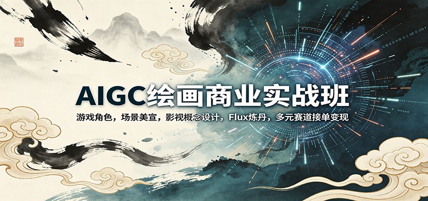 AIGC绘画商业实战班：游戏角色，场景美宣，影视概念设计，Flux炼丹，多元赛道接单变现-优优云创网