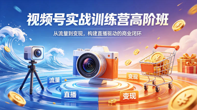 视频号实战训练营高阶班，从流量到变现，构建直播驱动的商业闭环(26年4月)-优优云创网