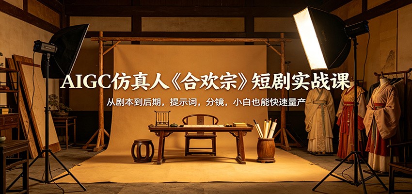 AIGC仿真人《合欢宗》短剧实战课：从剧本到后期，提示词，分镜，小白也能快速量产-优优云创网