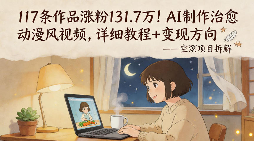 117条作品涨粉131.7W！AI制作治愈动漫风视频，详细教程+变现方向-优优云创网