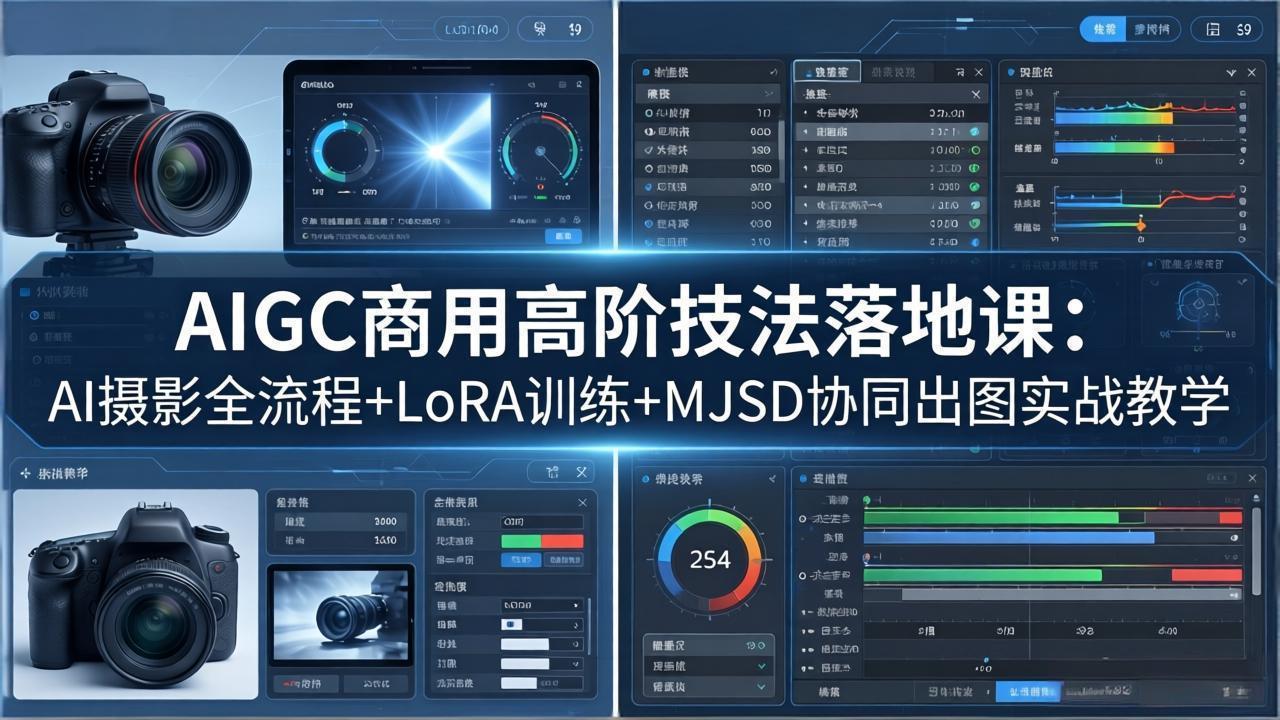AIGC商用高阶技法落地课：AI摄影全流程+LoRA训练+MJSD协同出图实战教学-优优云创网