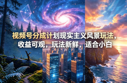 视频号分成计划现实主义风景玩法，收益可观，玩法新鲜，适合小白-优优云创网