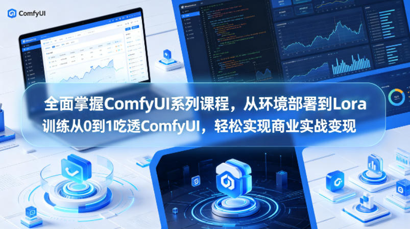 全面掌握ComfyUI系列课程，从环境部署到Lora训练从0到1吃透ComfyUI，轻松实现商业实战变现-优优云创网