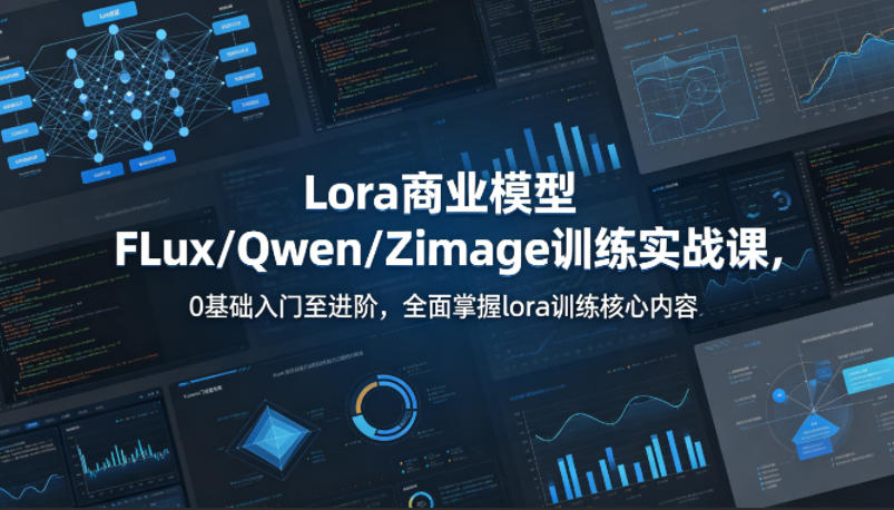 系统性学习Lora商业模型FLux／Qwen／Zimage训练实战课，0基础入门至进阶，全面掌握lora训练核心内容-优优云创网