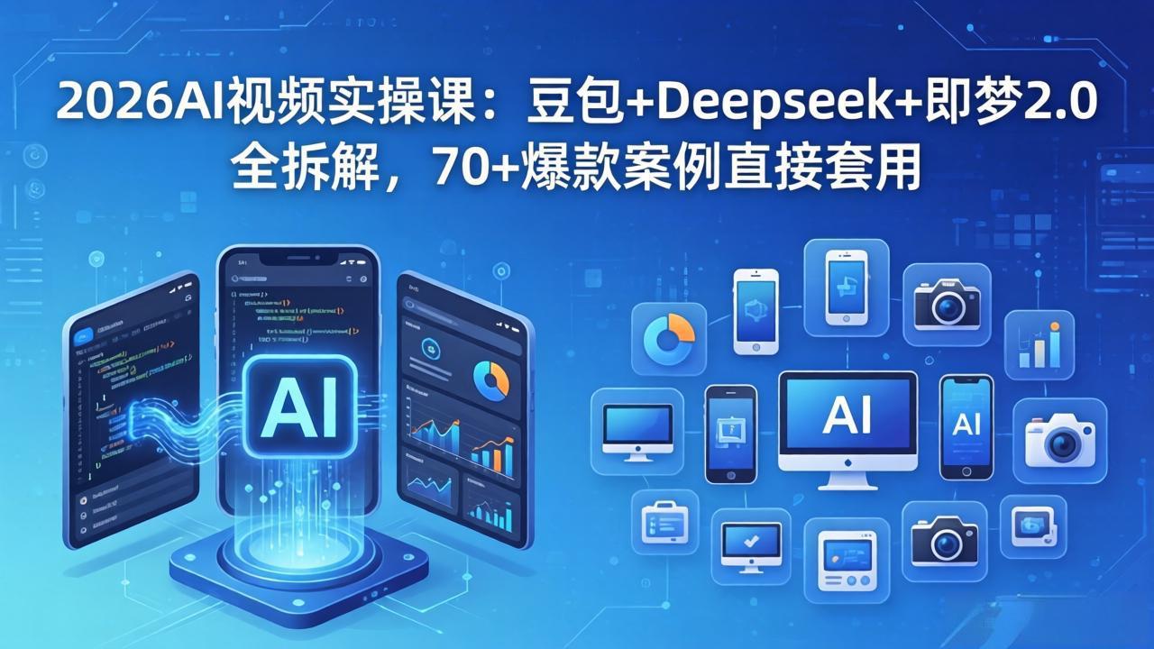 2026AI视频实操课：豆包+Deepseek+即梦2.0全拆解，70+爆款案例直接套用-优优云创网