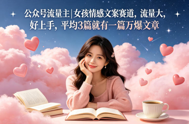 公众号流量主女孩情感文案赛道，流量大，好上手，平均3篇就有一篇万爆文章-优优云创网