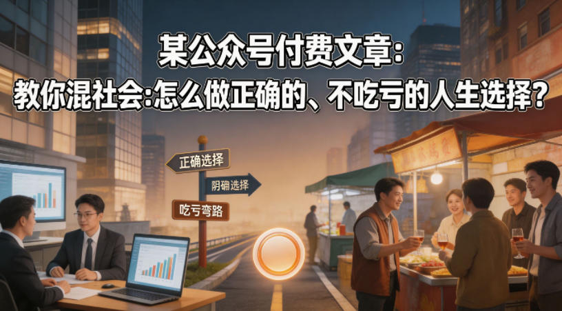 某公众号付费文章：教你混社会：怎么做正确的、不吃亏的人生选择？-优优云创网