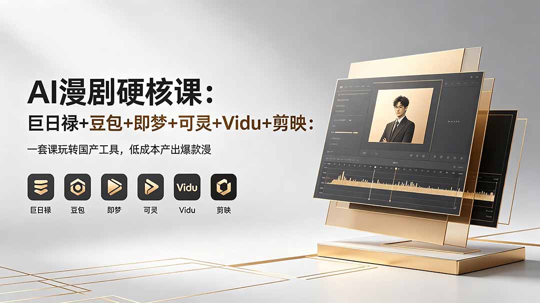 AI漫剧硬核课：巨日禄+豆包+即梦+可灵+Vidu+剪映：一套课玩转国产工具，低成本产出爆款漫剧-优优云创网
