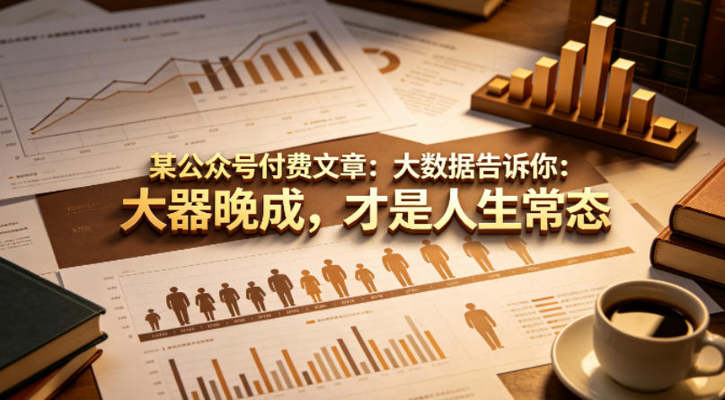 某公众号付费文章：大数据告诉你：大器晚成，才是人生常态-优优云创网
