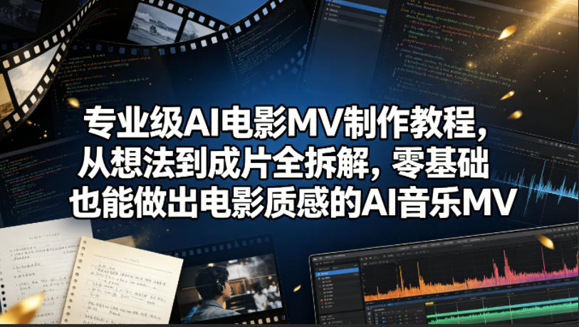 专业级AI电影MV制作教程，从想法到成片全拆解，零基础也能做出电影质感的AI音乐MV-优优云创网