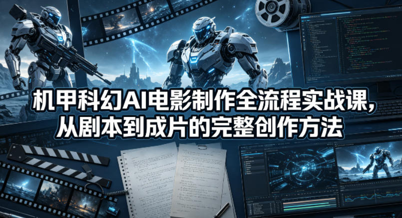 机甲科幻AI电影制作全流程实战课，从剧本到成片的完整创作方法-优优云创网
