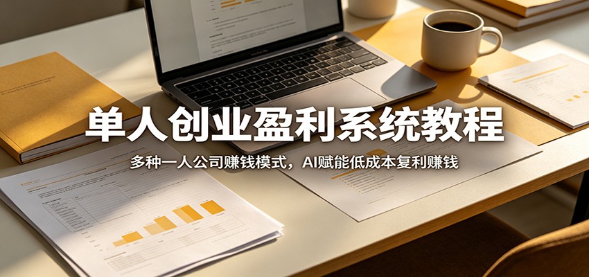 单人创业盈利系统教程：多种一人公司赚钱模式，AI赋能低成本复利赚钱-优优云创网
