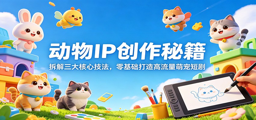 动物IP创作秘籍：拆解三大核心技法，零基础打造高流量萌宠短剧-优优云创网