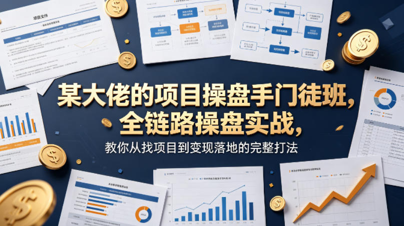 某大佬的项目操盘手门徒班，全链路操盘实战，教你从找项目到变现落地的完整打法-优优云创网