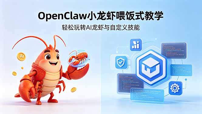 不用懂技术！OpenClaw小龙虾喂饭式教学，轻松玩转AI龙虾与自定义技能-优优云创网