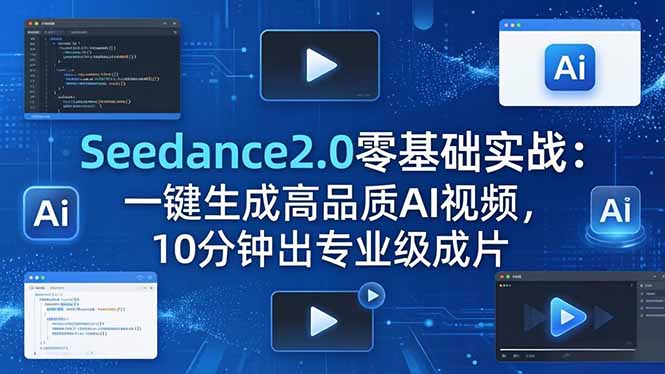 Seedance2.0零基础实战：一键生成高品质AI视频，10分钟出专业级成片-优优云创网