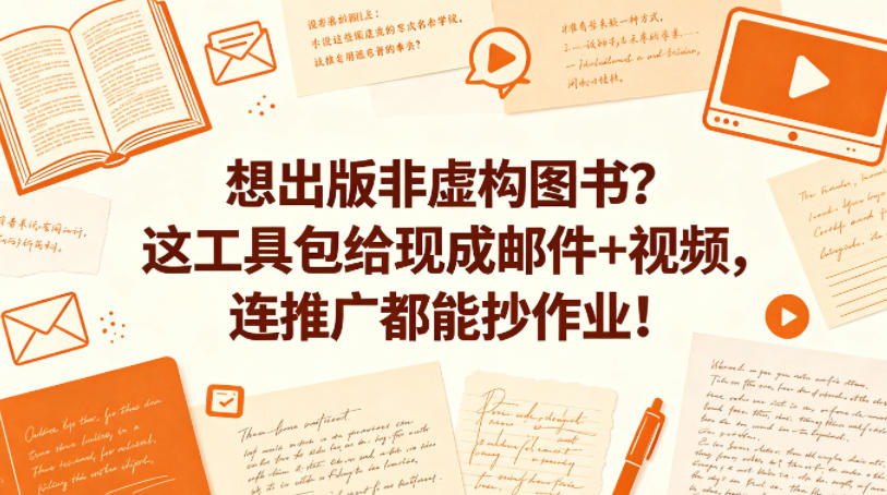 想出版非虚构图书？这工具包给现成邮件+视频，连推广都能抄作业！【原创双语字幕】-优优云创网