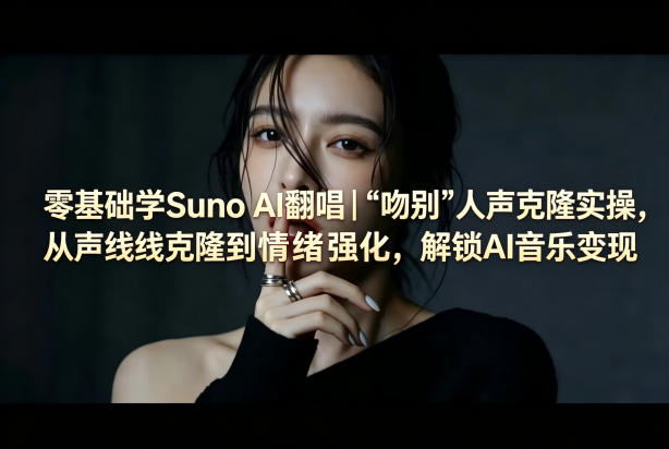 零基础学Suno AI翻唱｜《吻别》人声克隆实操，从声线克隆到情绪强化，解锁AI音乐变现-优优云创网
