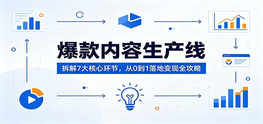 爆款内容生产线：拆解7大核心环节，从0到1落地变现全攻略-优优云创网