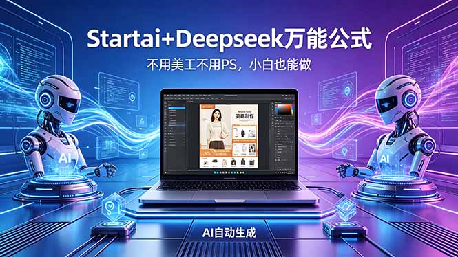AI自动做电商详情页：Startai+Deepseek万能公式，不用美工不用PS，小白也能做-优优云创网