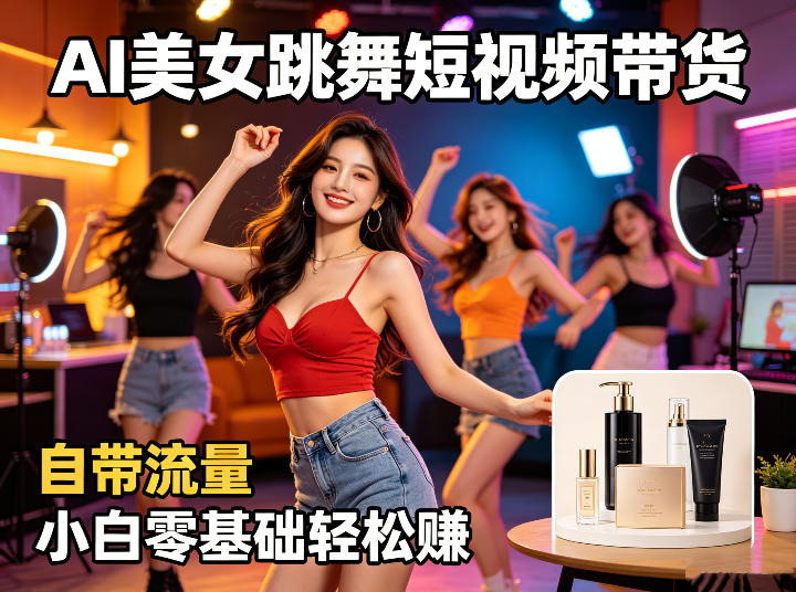AI美女跳舞短视频带货：自带流量，小白零基础轻松賺，详细拆解-优优云创网