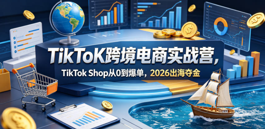 TikToK跨境电商实战营，TikTok Shop从0到爆单，2026出海夺金-优优云创网