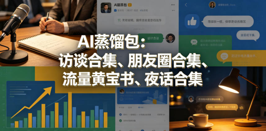 AI蒸馏包：访谈合集、朋友圈合集、流量黄宝书、夜话合集【文档】-优优云创网