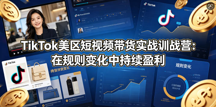TikTok美区短视频带货实战训战营:在规则变化中持续盈利-优优云创网