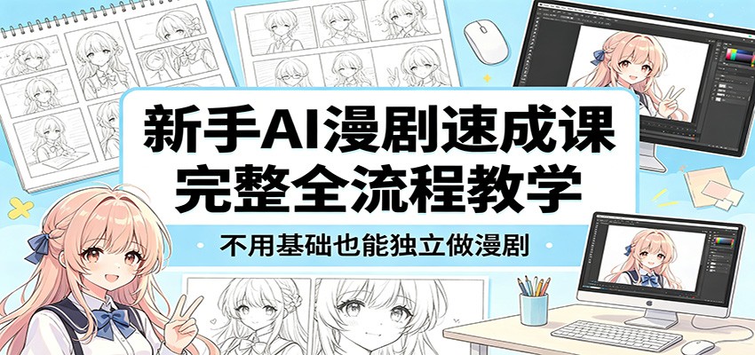 新手AI漫剧速成课：完整全流程教学，不用基础也能独立做漫剧-优优云创网