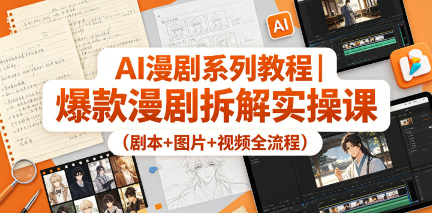 AI漫剧系列教程｜爆款漫剧拆解实操课(剧本+图片+视频全流程)-优优云创网