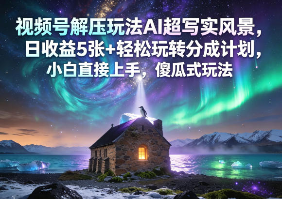 20260510141255946-e680345b3c536896046e9016c9a1f52a 视频号解压玩法AI超写实风景,日收益5张+轻松玩转分成计划,小白直接上手,傻瓜式玩法