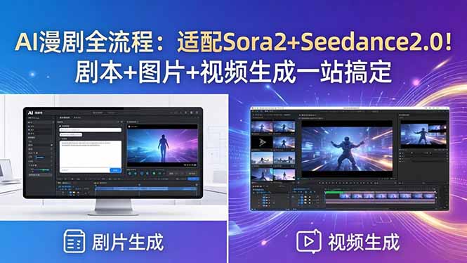 AI漫剧全流程：适配Sora2+Seedance2.0！剧本+图片+视频生成一站搞定-优优云创网