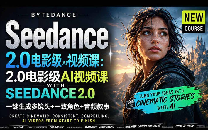 字节跳动的Seedance 2.0 AI电影视频生成制作教程，一键生成多镜头+一致角色+音频叙事-中英字幕-优优云创网