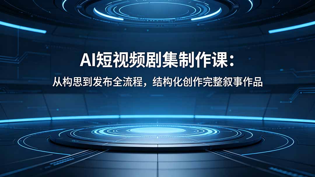 AI短视频剧集制作课：从构思到发布全流程，结构化创作完整叙事作品-优优云创网
