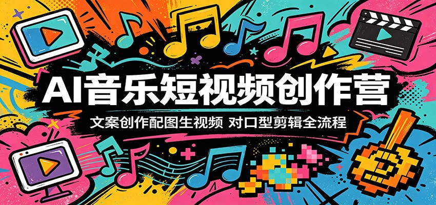 AI音乐短视频创作营：文案创作配图生视频，对口型剪辑全流程-优优云创网